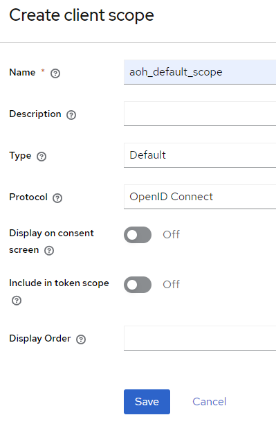 Create Client Scope Form