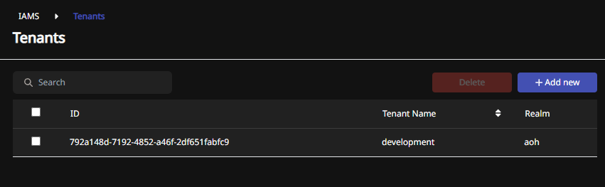 Select Tenant