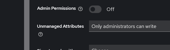 Unmanaged Attributes Setting