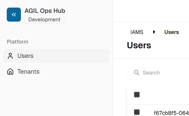 Select Users Menu