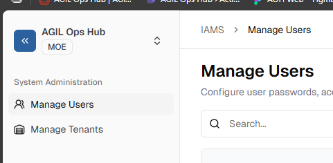 Select Users Menu